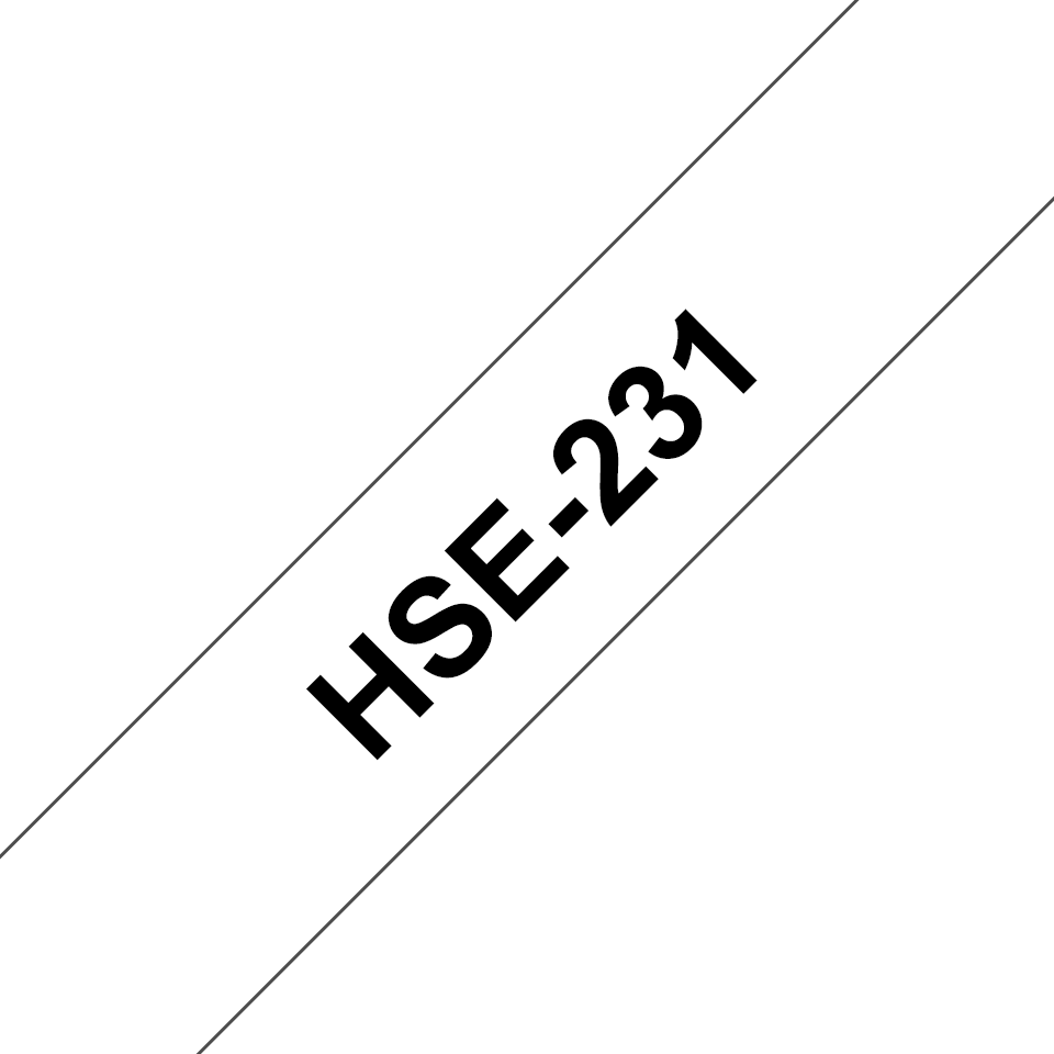 Brother HSe-231 Schrumpfschlauch – schwarz auf weiß